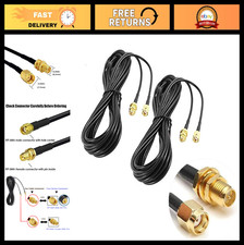 33ft WiFi Antenna Extension Cable 2-Pack, RP-SMA Male/Female Connector for Route picture