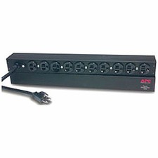 APC NetShelter Basic Rack PDU, 1U, 20A, 120V, 10 NEMA 5-20 outlets, 5-20P inlet picture