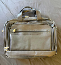 Samsonite Black Leather Padded Briefcase for 15.6in Laptop, Solid(description) picture
