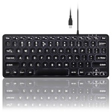 PERIBOARD332 Wired Backlit USB Keyboard Mini 11.22x4.57x0.83 Inch White LED picture