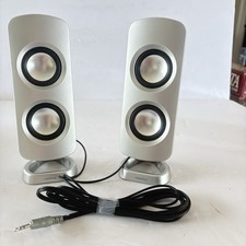 Insignia Desktop Computer Speakers USB Powered 3.5mm AUX Dual Driver Silver  picture