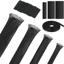 65.6ft Braided Cable Sleeve Expandable Wire Sheathing(Black) picture
