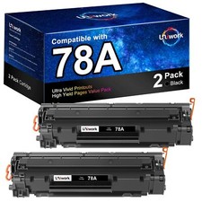 Uniwork 2 Pack Compatible CE278A 78A Black Toner Cartridges for HP Printers picture