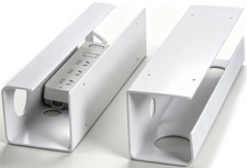2 PCS White 15.7 Inch PVC Under Desk Cable Management Tray Wire Organizer Hub picture