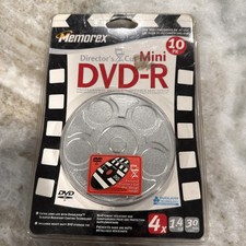 Memorex Directors Cut DVD+R 4x 1.4GB 30min Video 10 Pack in a tin Brand New picture