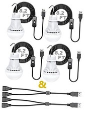 Portable LED Bulb, 5W USB LED Camping Light for Garage Warehouse Car 4 Pack picture