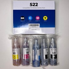 522 Refill Ink Bottles, Replacement Epson Printer Cartridge Compatible 5 Pieces picture