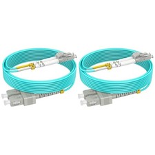 2 PCS OM4 SC LC Fiber Patch Cables Multimode 30ft 10m Duplex LSZH 50/125m 10G picture
