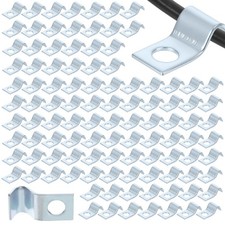 100 Pcs Outdoor Cable Clips, 1/4 Inch Cord Clips Stainless Steel Conduit Clam... picture