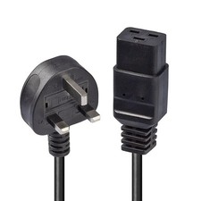 LINDY 30459 2m UK 3 Pin Plug to IEC C19 Power Cable Black picture