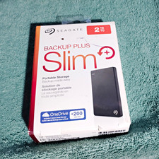 Seagate Backup Plus Slim 2TB USB Portable External HDD Black PC/Mac Cloud picture