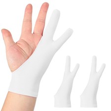 2pcs Artist Drawing Glove m Size Two Fingers Graphics Painting Glove White picture