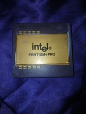 VINTAGE Intel Pentium Pro SL22T/SL22V 200MHz 256 Cache Socket 8 GOLD Top & Pin picture