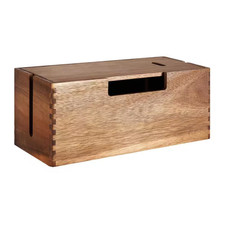 Acacia Series Large Cable Management Box Power Strip Cord Organizer Wood Cable H picture