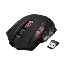 Wireless Gaming Mouse 2.4G Portable Optical Desktop Laptop - 6 Buttons BLACK USA picture
