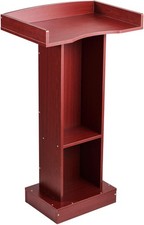 Podium Stand, 41-Inch Wooden Lectern, Laptop Desk with Wide Reading Surface and picture