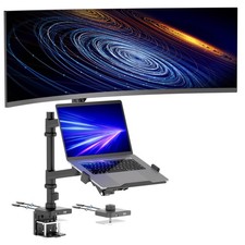 Mount-It Proflex Series Premium Monitor and Laptop Mount with Pole, Black picture
