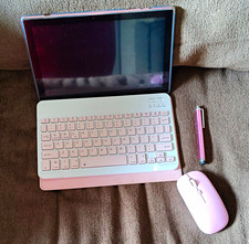 Pink Tablet Bluetooth Keyboard Folio Case for Tablet w/ Pink Mouse & Stylus Pen picture