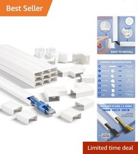 157in Cord Cover Wall Kit TV Cable Hider Raceway White Paintable Wire Cover picture