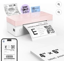 Rongta Bluetooth Shipping Label Printer, Wireless 4x6 Thermal Label Printer,Pink picture
