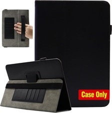 Tablet Case for 10-11 Inch Tablet, PU Leather, Folding Stand, Black picture