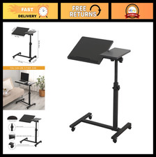 Mobile Rolling Laptop Stand - Height Adjustable Overbed Table with Wheels, Tilti picture