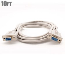 10FT 9 Pin DB9 Serial RS-232 Female to Female Straight Through Cable Shielded picture