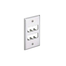 Panduit CFP6SY Mini-Com Single Gang 6-Port Stainless Steel Faceplate picture