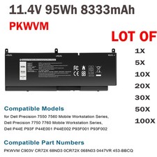 🧡LOT 100x PKWVM Battery For DELL Precision 7550 7560 CR72X 17C06 447VR P93F002 picture