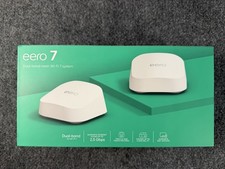 eero 7 Dual-Band Mesh WiFi 7 Router System 2 Pack White 2.5Gb Sealed NEW picture