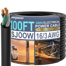 16AWG 3-Conductor SJOOW Cable - Oil & Water Resistant, 100FT for Industrial Use picture