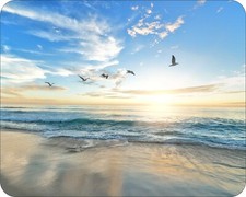 Sandy Beach with Birds Ocean  Galaxy Milkyway  Mouse Pads Photo Art Gaming Pads picture