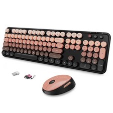 SkyGive Wireless Keyboard and Mouse Combo, Ergonomic Full Size Typewriter Ret... picture