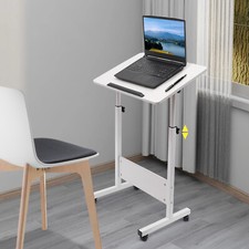 Adjustable Height Standing Desk, Portable Laptop Desk, Rolling Computer Stand picture