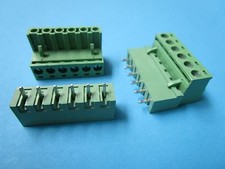 15 pcs 5.08mm Close Straight 6 pin Screw Terminal Block Connector Plugable Green picture