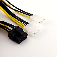 1x Dual Molex 4 to 8Pin PCI-E Power Adapter Cable for Asus MSI VGA Video Graphic picture