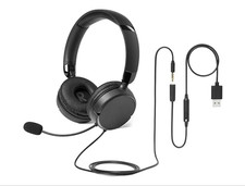 Amazon Basics On Ear Wired Computer Headset with Adjustable Microphone, Black picture