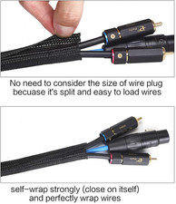 10ft - 1/2 inch Cord Protector Wire Loom Tubing Cable Sleeve Split Sleeving F... picture