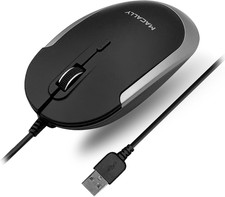 Macally Silent Wired Mouse - Slim & Compact USB Mouse for Apple Mac or Windows P picture