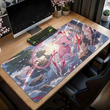 Mew Mythical Pokemon Mouse Pad Anime Desk Mat Pink Gaming Gift picture