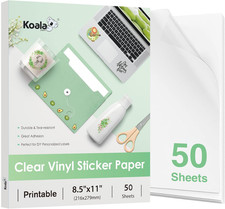 Clear Sticker Paper - 8.5X11 Inch, 50 Sheets, Waterproof Printable Vinyl picture