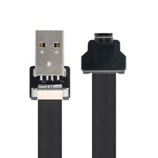 Micro USB 5Pin Data Flat FPC Cable for FPV  Phone to Down Angled USB2.0 Type-A picture
