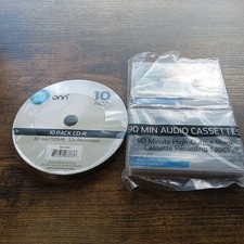 Onn CD-R 700 MB Open Pack 6 CD-R RECORDABLE + 2 Audio Cassettes picture