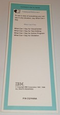 Vintage IBM command reference chart pamphlet 1998 , Microsoft Word 97, ephemera picture