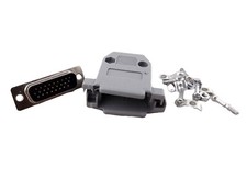 10pcs DB26 Male Plug 26 Pin 3 Rows D-Sub Connector Plastic Hood Cover Backshell picture