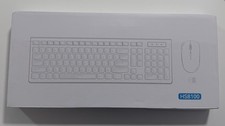 RECCAZR HS8100 Wireless Keyboard & Mouse, Plug & Play, QWERTY, White/Light Green picture