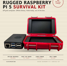 Raspberry Pi 5 Rugged Survival Kit 128gb Storage, Wikipedia And Survival Guides picture