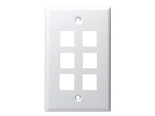 Monoprice Mid-Size Keystone Plate 6 Port, Ultra White, UL picture