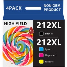 4P 212XL T212XL Ink Cartridges Compatible for Epson WF-2830 WF2850 XP4100 picture