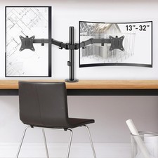 32 inch Dual Monitor Desk Mount, grommet hole compatible - Barkan 13 picture